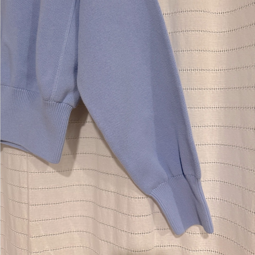 Aerie Soft Blue Cropped Crew Neck Sweater Size Medium - Picture 2 of 5